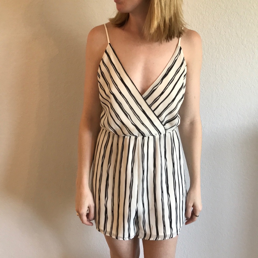 Black and white stripe romper - fancy!